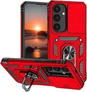Mobile Phone Case for Samsung Galaxy A53 5G Case with Camera Protection, Armour Protective Case Galaxy A53 5G with 360° Metal Ring Stand Military Shockproof Bumper Hard Case Samsung A53 5G Cover (Red)