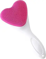 Healvian Cute Heart Design Face Wash Brush Handheld Cleansing Skin Brush for Women