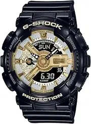 [Casio] G SHOCK DUO MID SIZE STAY GOLD LED, W/TIME, S/WATCH, 200M WHITE & GOLD FACE/BLK RESIN BA