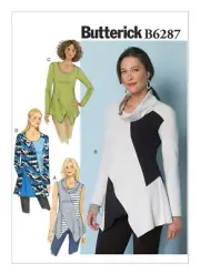 Butterick Sewing Pattern B6287 Misses Tunic Loose Fitting Pullover Size SM-LG UC