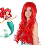 Little Mermaid Cosplay Wig - Red Curly for Halloween Party