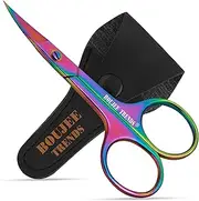 Nail Scissors Toenail Eyebrow Mustache Facial Nose Ear Hair Grooming Multipurpose Small Beauty Scissors Curved and Sharp Blades Multi Titanium Color