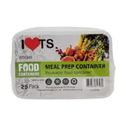 300pk BULK of Reusable Food Container 650ml Rectangle