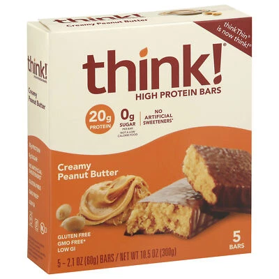 think! Bar Creamy Peanut Butter 5 Pack 10.5 oz (Pack of 6)