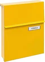 ARREGUI Line E6808 Galvanised Steel Letterbox Size S (DIN A5 Post), Wall Letter Box for Outdoor Use, Post Box with Protective Flap, Weather-Resistant, Easy Assembly, 2 Keys, Yellow