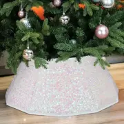 Glitter Christmas Collar for 8ft Trees, 26.8" D Skirt, Foldable Ring, Xmas St...