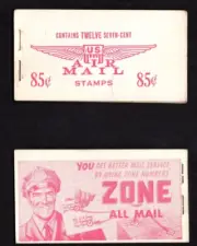 1960 Airmail Booklet BKC8 (2 panes C60a) BV $30 Zone Code Red Cover! Complete!