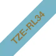 Cartridge Ribbon Brother 12mm Fabric Golden On Blue Light TZe-RL34