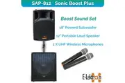 E-Lektron Sonic Boost Plus SAP 882 Bluetooth Vocal Bass Sound PA System 2 X UHF Mics