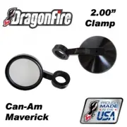Dragonfire Super Sport Side View Mirror Black 2" Clamp, Pair - Can-Am Maverick