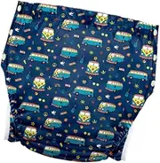 Perfeclan Reusable Adults Cloth Diaper Wrap, Incontinence Pocket Diaper with Snaps, Washable Nappy Cover for Old Man, Women, Men, Bus XL