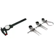 Vernier Dial Caliper with 3 Inside & Outside Precision Calipers