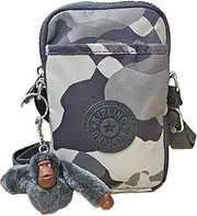[Kipling] KI1079 Tally Camo Print With Silver Hardware Women's Crossbody Phone Bag, Grey, Small
