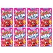 903262 8 x 3.9g SINGLE PACKET KOOL AID UNSWEETENED DRINK MIX STRAWBERRY FLAVOUR