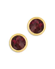 Bloomingdales Garnet Bezel Set Stud Earrings in 14K Yellow Gold