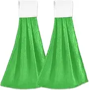 Personalized Ivy Green Fall Hanging Kitchen Towels Oven Fingertip Towel Set of 2 Ultra Absorbent Cute Home & Kitchen Towels, 18.2 x 14 Inch