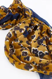 Mustard Leopard Scarf--GRE-MUSTNAV-S20
