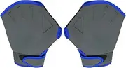 uxcell Webbed Swim Gloves, Unisex Swimming Resistance Training Gloves Webbed Paddle Aquatic Gloves for Swimming and Diving, L, Black Blue