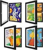 BLAUESGAS Kids Art Frames 10x12.5 Inch 4 Pack Kids Artwork Flip Frame Changeable for Picture Display, Children School Drawing Projects Storage, Horizontally Vertically Wall Hanging, Front Opening