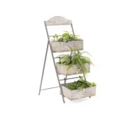 3 Tier Zinc Plant Display Stand - Moss Look - Alfresco Gardenware