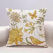 Cushion covers Cushion Covers 40cm x 40cm Yellow Red Leaves Cushion Covers Invisible Zipper Sofa Cushions Outdoor Cushions Garden Cushions Decorative Pillows Square Pillow Case(Butterfly Yellow Flower