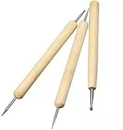 COMIART 3pcs Ball Styluses Tool Set for Embossing Pattern Clay Sculpting