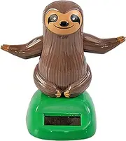 Sloth Solar Dancing Figures, Solar Powered Shaking Hand Doll Toys for Car Dashboard Decoration, Desk or Windowsill Decor (A-Brown)