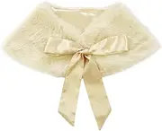 [Lejafay] Kids Girls Wedding Party Shawl Stole Cold Weather Faux Fur Shrug Shoulder Cape Winter Warm Cloak