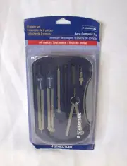 Staedtler Arco Compass Set Metal 8 Piece Kit In Case 559 09BK New