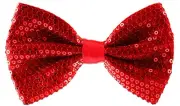 Sequin Bow Ties for Men - Pre-tied Adjustable Length Bowtie, Many Colors 1 Red