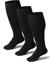 3 Pairs Medical&Althetic Compression Socks for Men, 15-20 mmHg Nursing Performan