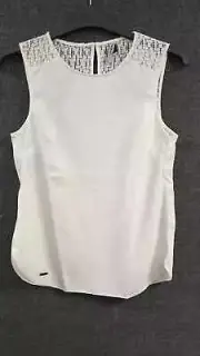Pepe Jeans Ladies Ivory Sleeveless Blouse Size Small LN015 LL 16