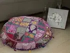 New 32" Round Purple Patchwork Cushion Cover Floor Decorative Pillow Cover Throw