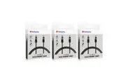 3PK Verbatim CAT6 1m Ethernet WiFi Cable RJ45 Connector Data Lead Patch Cord BLK