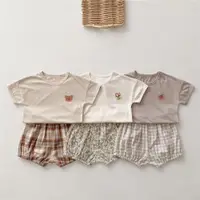 在飛比找ETMall東森購物網優惠-ins風夏天組合套裝男女寶寶褲子