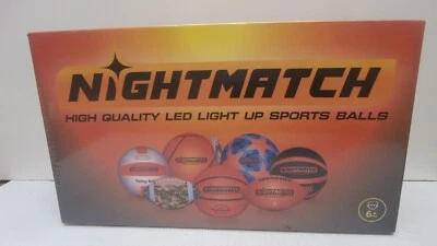 Nightmatch Light Up LED Basketball. Orange Glow In The Dark W/Pump & Tool