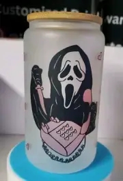 Halloween Ghostface (Scream) Libbeys 16 oz Glass Cup (New) Read Descr.