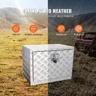 Heavy Duty Aluminum Tool Box 24x17x18 Waterproof Pickup Storage with Lock and