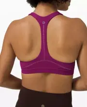NWT Lululemon Arise Sports Bra Sz 2 Light Support C/D Deep Fuchsia Pink Shine