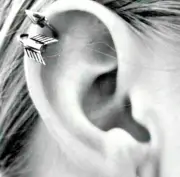 PAIR 16G 5/16" STEEL ARROW SPIRAL STUD RING TWISTER EAR HELIX TRAGUS DAITH LIP