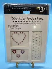Sparkling Body Gems/Shiney Body Art/Clean Area-Dry-Attach/Peel after 48/VTG