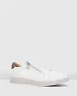 Hush Puppies Mimosa White Leather Lace Up Casual Dress Sneaker Shoes Womens