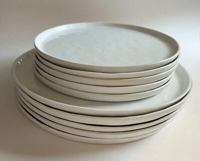 10 Crate & Barrel Mercer Textured Dinner & Salad Dessert Plates