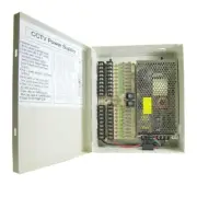 SPT Security Camera Cable 8.25"x3.5" 18-Port 120V Power Supply Wall Mount Metal