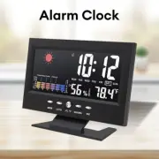 Weather Forecast LED Digital Alarm Clock Snooze Calendar Thermometer Hygrometer