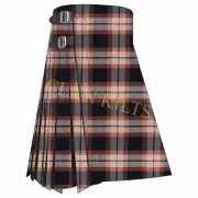 Scottish Handmade Traditional Rose Ancient 8-yard Tartan Kilt For Men