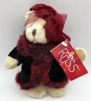 Russ Berrie “Natasha” the Teddy Bear in Fur Coat Small Plush