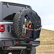 Spare Tire Trash Bag, Goldfire 31 Gallons Larger Capacity Cargo Spare Tire Storage Bag for 4x4 Off-Road Camping Recovery Gear Firewood for Wrangler JK JKU JL (Black)