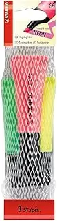 STABILO NEON Highlighter - Pack of 3 Assorted Colours