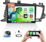 [4+64G] 8-Core Android 13 Car Stereo for Kia Optima K5 2010-2013 with Apple Carplay&Android Auto,9 Inch Car Radio with Mirror Link Bluetooth FM/RDS WiFi GPS Navigation SWC Dual USB+AHD Backup Camera
